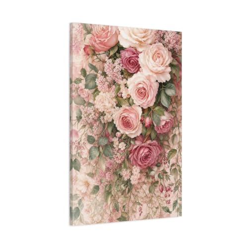 Toile florale aquarelle 60x90cm pour habiller un grand mur vide et illuminer votre sejour