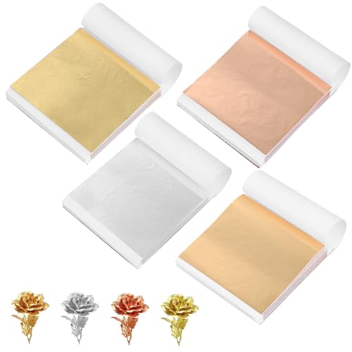 Gogogmee 400pcs DIY Foil Craft Sheets Multi-Color Metallic Foil Paper for Nail Art Handmade Decorative Sheets