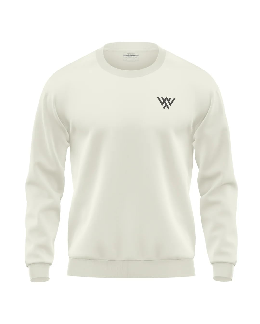 Warrior World Men's Sweatshirt 100% Cotton Fabric Crewneck Pullover with Logo Chest Print Winter Wear Casual Gym Layering-picture-43