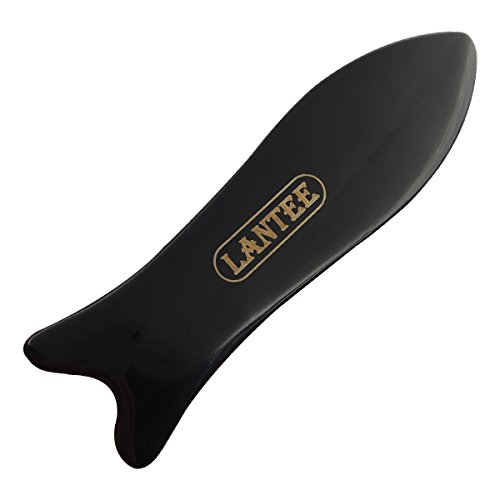 Lantee Chinese Gua Sha Scraping Massage Tools Kit, Hand Made Buffalo Horn Guasha Scraper Board For Facial/Ankle/Neck/Muscle Scraping #TOP5