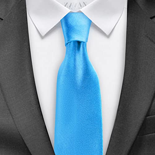 Image of Solid Satin Tie Pure Color Necktie Mens Ties + Gift Box