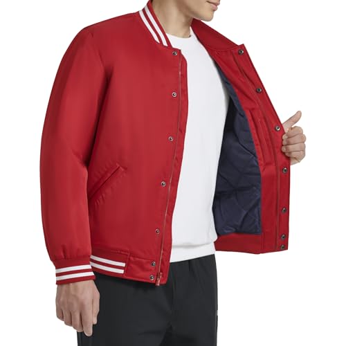 Image of Champion Men's Logo Striped-trim Varsity Jacket
