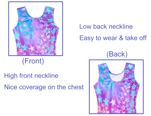 Image of Domusgo Gymnastics Leotards for Girls Sparkly One Piece Biketard Size 1-10Y