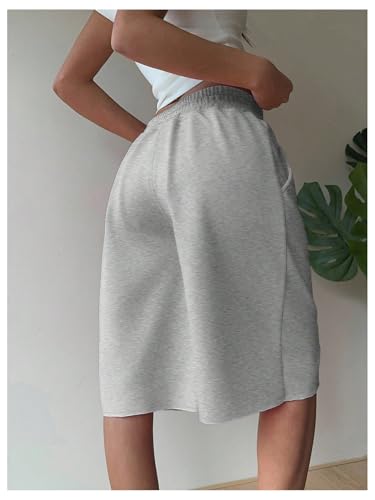 SHENHE Women's Plus Size Knee Length Bermuda Shorts Drawstring Waist Wide Leg Baggy Sweat Shorts3