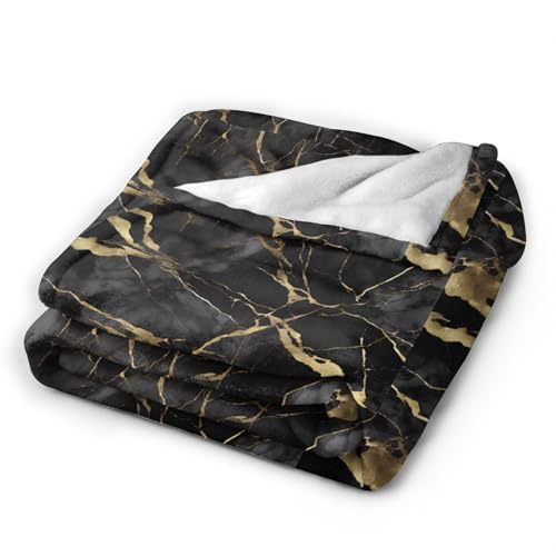 Couverture d'automne marbre noir plaid chaud pour canapé et lit