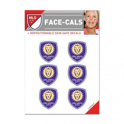 MLS Orlando City SC Face Tattoos, Team Colors, One Size