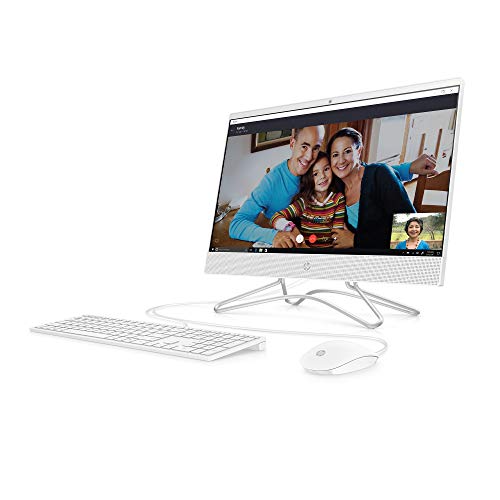 Image of HP 21.5-Inch All-in-One Computer, AMD A4-9125, 4GB RAM, 1TB Hard Drive, Windows 10 (22-c0010, White)