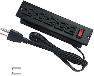 Desk Outlets Recessed Power Strip with Switch Mountable Power Strip with 5AC Outlets