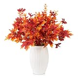 Artificial Autumn Flowers 4 Pcs, Fake Maple Leaves Branches with Eucalyptus