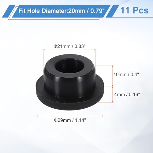 Image of uxcell 11Pcs Silicone Hole Plug, Waterproof Round Rubber Stoppers Bottle Seal Plugs Tube Pipe End Caps for 20mm /0.79 inch Hole for Bathtub Bottle, Black