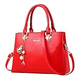 [JPAYAROGOAN] カバン レディース ショルダーバッグ 女性 バッグ 斜めがけ 手提げバッグ 大きめ ハンドバッグ レディース 軽量 斜め掛けバッグ 上品 母の日 ギフト ジムバッグ 軽量 御洒落 ビジネスバッグ 誕生日 散歩 手提げ 使いやすい プレゼント 仕事用 女性用 レディースバッグ 入学式 可愛い (レッド6)