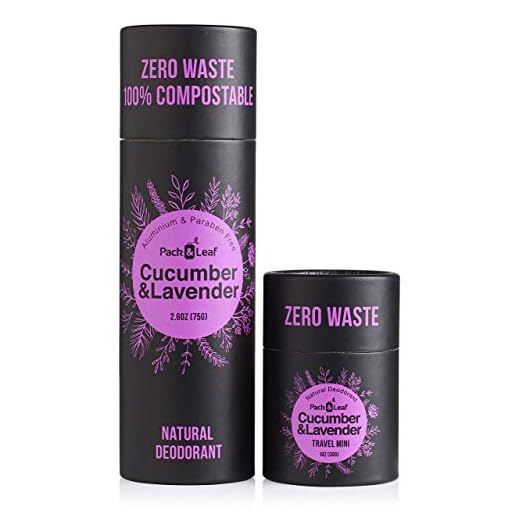 Zero Waste Deodorant Set, Plastic Free Natural Deodorant for Women & Men, Aluminum Free & Vegan, Full & Travel Size Biodegradable Eco Friendly Tubes, with Magnesium, Cucumber & Lavender (3.7oz set)