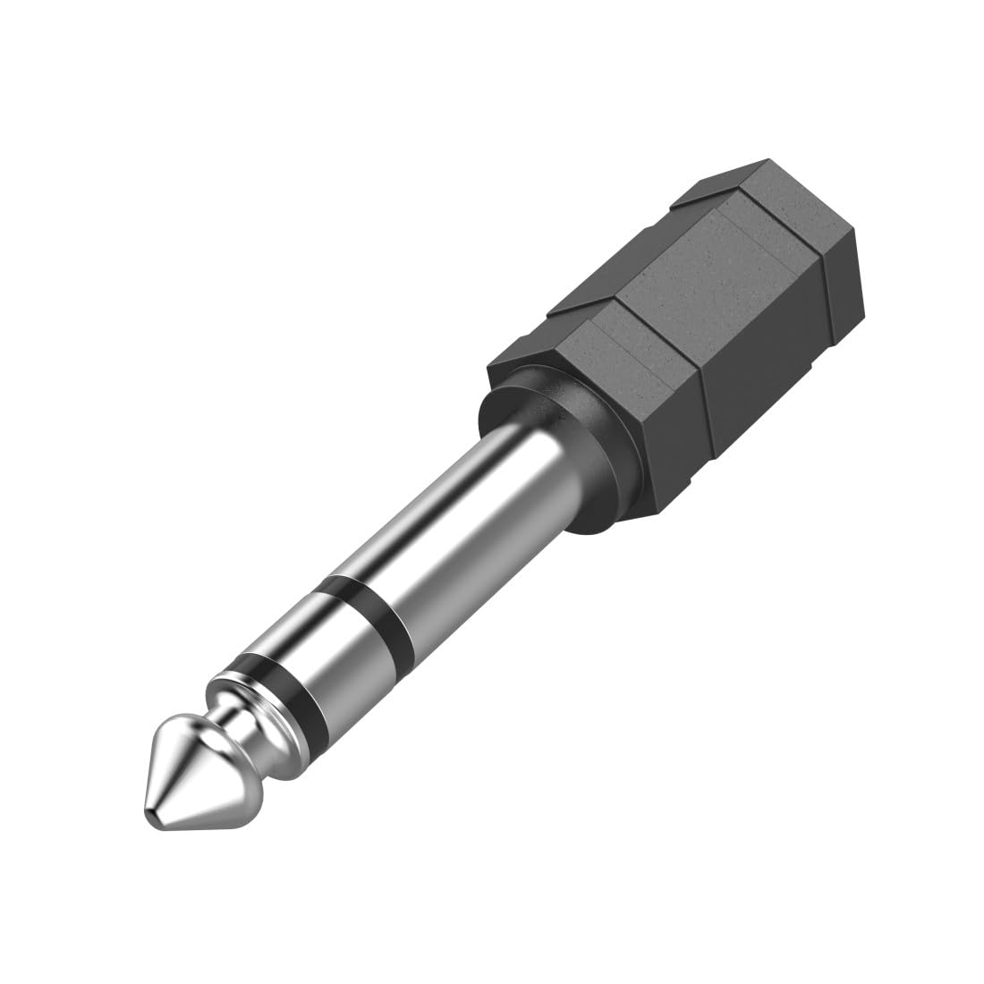 Hama Adaptateur Jack 6.35 vers 3.5 Garantie 10 Ans (Adaptateur Audio 6.35mm Mâle vers 3.5mm Femelle, Stéréo, Prise Casque, Audio Connecteur Stéréo pour Mélangeur Audio/Piano électrique/Clavier) Noir