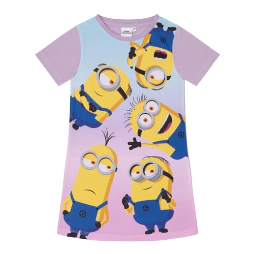Minions Camisón para niñas Despicable Me/GRU: Mi Villano Favorito, Morado - 4-5 Años: 110cm