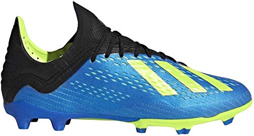 adidas Kid's X 18.1 FG Soccer Cleat, 3.0 D(M) US, Football Blue/Solar Yellow/Core Black