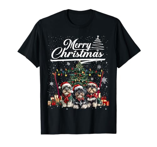 Miniature Schnauzer Christmas Tree Decorations Dog Lover T-Shirt