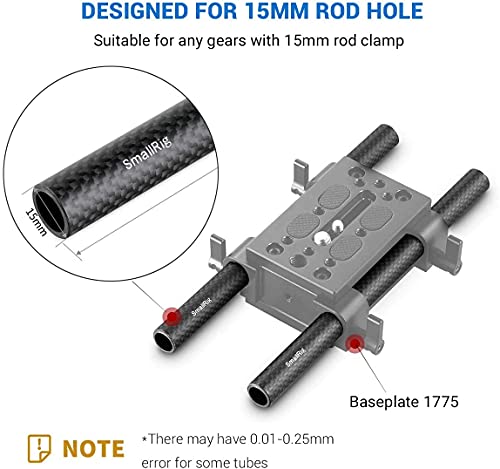 SMALLRIG 15mm Rod en Fibre de Carbone 20cm, Lot de 2-870 - imagen 2