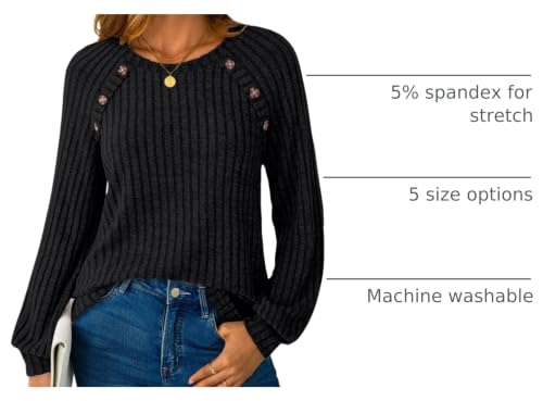 Image of LILLUSORY Womens Tops Long Sleeve Shirts Fall Lightweight Sweaters