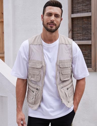 Gihuo Men's Fishing Safari Vest with Pockets for Summer Travel3