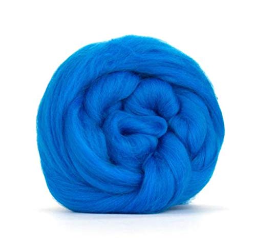Electric Blue Merino Wolle Roving/Tops - 50 gm. Ideal zum Nassfilzen/Nadelfilzen, und Hand Spinning Projekte Cover