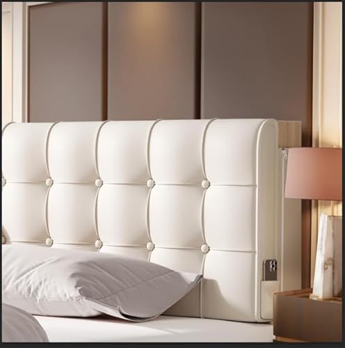 BCU White Headboard Twin XL Upholstered Wedge Pillow Headboard Adjustable