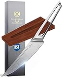 A Single Piece of Razor Sharp Steel. A seamless and sleek transition from the blade to a high-chromium stainless steel handle characterizes the knives with an aggressive, forward moving stance. The sharply drawn lines forming the profile of each knife are indicative of modern design, while the ‘fuller' groove machined into every blade is reminiscent of historical medieval swords, welding the past and present together.