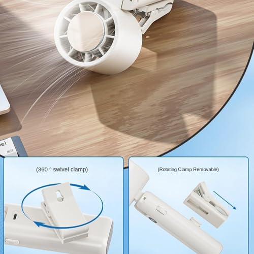 Ventilador recargable de 3600mAh con motor de alta velocidad y 100 niveles 8