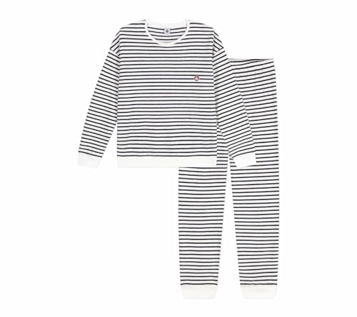 Pyjama femme Petit Bateau en coton éponge à rayures marinières confort