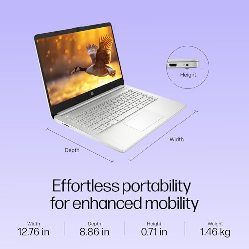 HP 14s, 12th Gen Intel Core i3-1215U, 8GB DDR4, 512GB SSD, (Win 11, Office 21, Silver, 1.41kg), Anti-Glare, Micro-Edge, 14-inch(35.6cm), FHD... - Image 5