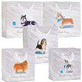 moin moin ラッピング 紙袋 犬 ドッグ 5種 セット サイズ 色々 詰め合わせ おトク ギフト プレゼント 手提げ袋 ショッパー 動物 ラッピング (ポメラニアン/ビーグル/コーギー/アラスカンマラミュート/チワワ) 2506ra552