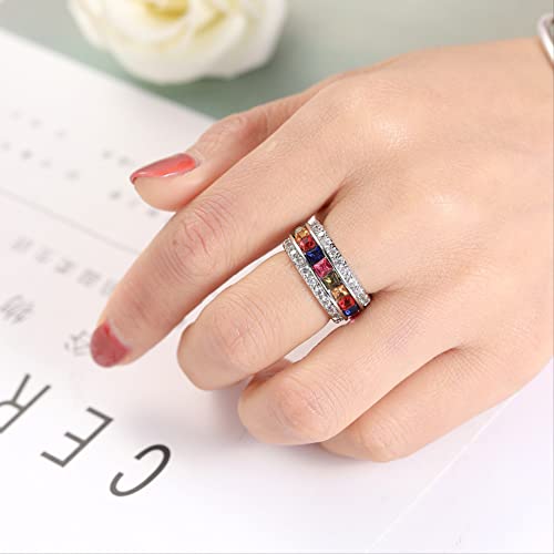 Bague 925 topaze multicolore anti-ternissement pour peau sensible - 5