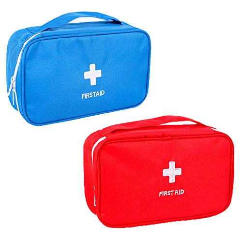         2 Piezas Mini Botiquines Portátiles De Primeros Auxilios Portátil Médico Bolsa Botiquín Botiquín De Primeros Auxilios Premium Para El Hogar, Deporte, Camping(solo Bolsas De Medicamentos Vacías