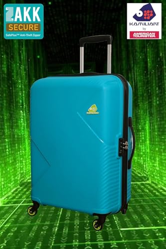 Image of American Tourister Kamiliant Cabin Luggage Polyproplyene Dual 4 Spinner Wheels Trolley Bag /Luggage,with 3 Years International Warranty 55 cm (C.Blue)