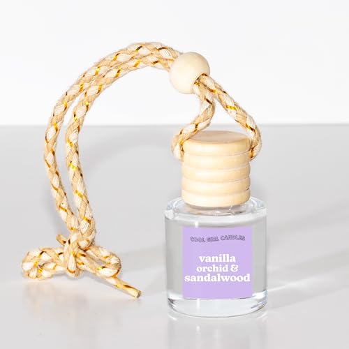 Image of COOLGIRLCANDLES Vanilla Orchid Sandalwood Car Hanging Fragrance Oil Air Freshener for Essential Oils, Scents Aromatherapy Automobile Diffuser, Long Lasting Bottle