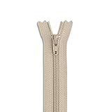 Lakesstory Beige 24' Heavy Duty Nylon Coil Zipper for Sewing and Crafts