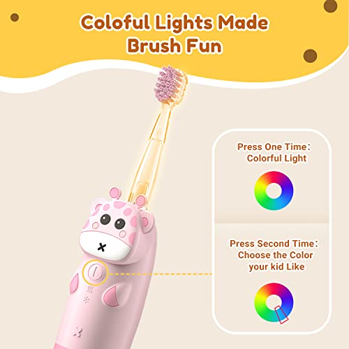 Xlife Electric Toothbrush For Kids, Kids Electric Toothbrush With Smart Timer, Ipx7 Water Resistant Kids Electric Toothbrush And D34 Ear Wax Removal Tool Ear Cleaner (Yellow) #TOP3