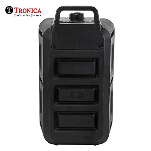 Image of Tronica VIBRA 20W Rechargeable Outdoor Bluetooth Party Speaker with USB /FM /SD Card /Karaoke Speaker with Wired Mic & Remote (Pure Black)
