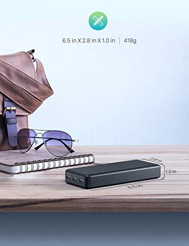 Upgraded RAVPower Portable Charger 22000mAh, Power Bank External Battery with Tri-output Battery Pack, High-Capacity Portable Phone Charger Compatible with iPhone 12 Mini Pro Max 11 Pro Samsung Galaxy