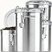 Anchor Hocking Round Stainless Steel Canister Set with Clear Acrylic Lid and Locking Clamp, 4-Piece Set - 24954