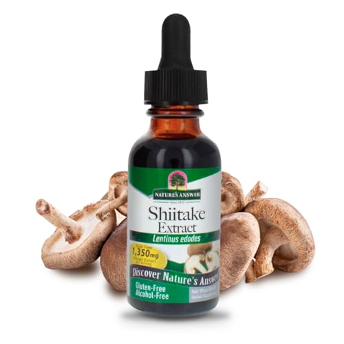 Nature's Answer Shiitake Mushroom Extract Alcohol Free 1 Fluid Ounce | Supports Health and Wellness