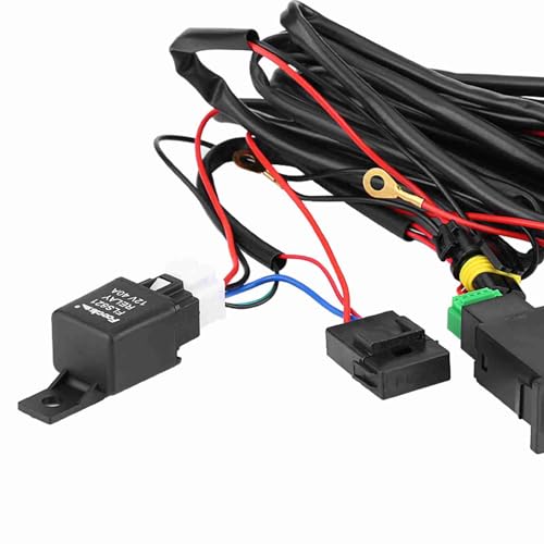 Universal 12V LED Fog Light Switch Wiring Harness Kit with Relay, On/Off Control for Car