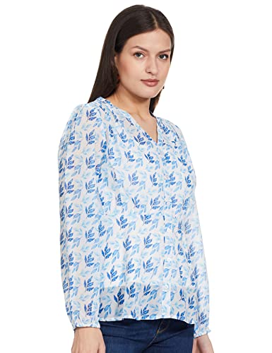 Image of Amazon Brand - Eden & Ivy Women's Georgette V-Neck Long Sleeve Regular Fit Shirt Top (Available in Plus Sizes)