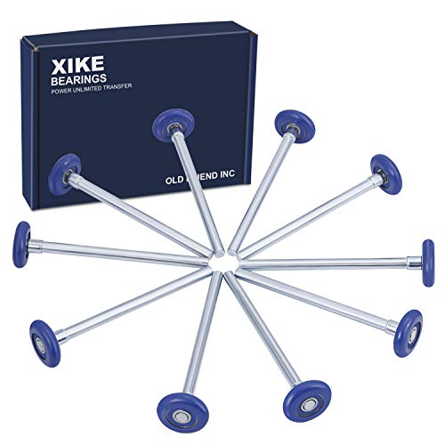 XiKe 10 Pack Blue 2" Nylon Garage Door Roller 7" Stem, Quiet/Durable and High Load, Use 6200-2RS Double Seals Precision Bearings. by XiKe - Used condition - US$30.04