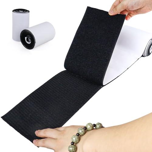 Image of BOMEI PACK Hook and Loop Tape Strips 4.5Inch x 6.5Ft Heavy Duty Hook and Loop Tape with Adhesive, Adhesive Backed Fastener Roll, Prevents Sofa Cushions from Sliding, Keeps Carpet in Place