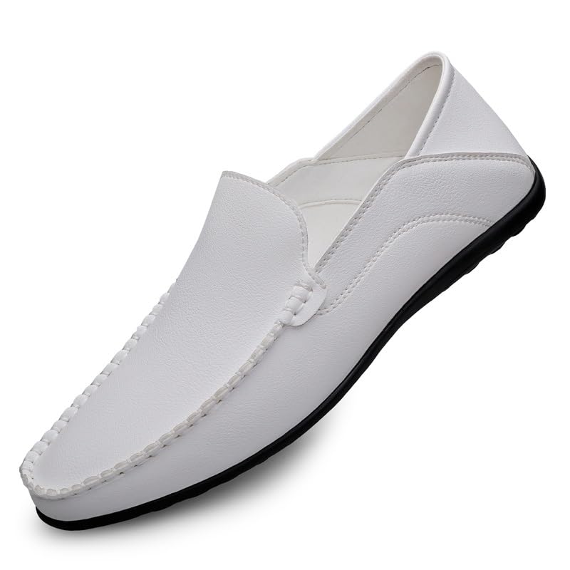Men's Loafers Shoes Solid Color Round Toe Loafer Shoes Comfortable Slip Resistant Lightweight Fashion Prom Slip-on