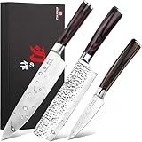 imarku 3 Pieces Knife set, Japanese HC Stainless Steel Kitchen Knife Set, Professional Chef Knife Set With Ergonomic Pakkawood Handle, Ultra Sharp Knives Set for Kitchen & Home Cooking, Gifts Box