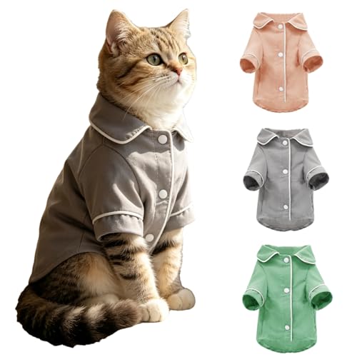 Pijama para perro L en pack de 3 ropa de dormir gris rosa y verde para mascotas de dos patas 2