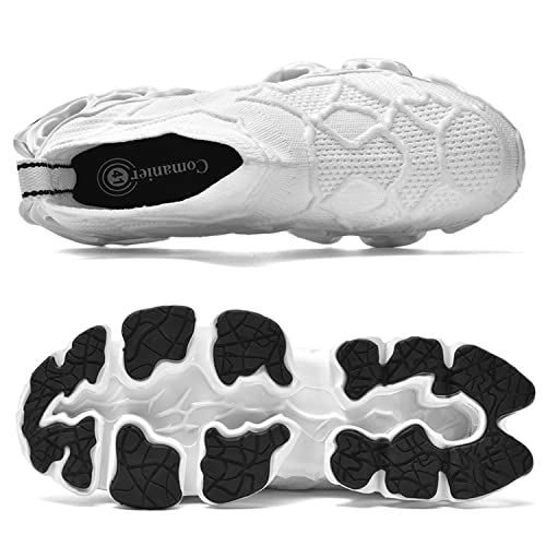 Poramea Mens Slip On Loafers Walking Tennis Shoes Laceless Running Blade Sneakers Mesh Trail Jogging Casual Athletic White Size 6.5 #TOP1