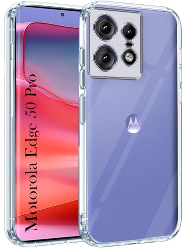 Image of Jkobi Back Cover for Motorola Moto Edge 50 Pro (Silicone Clear Shockproof Case with Camera Protection | Soft and Flexible | Transparent)