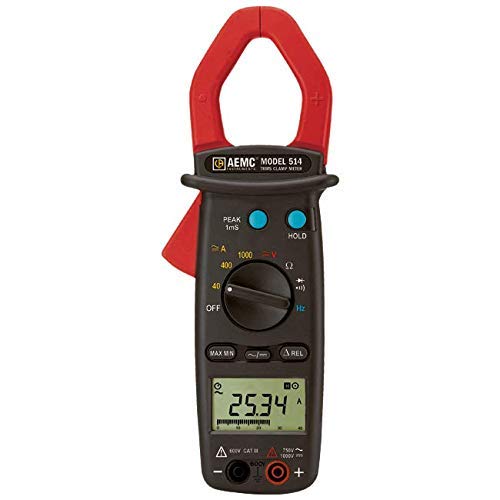AEMC 514 Clamp-On Meter, 4000 Ohms Resistance, 750V AC, 1000V DC RMS Voltage, 1000A RMS AC/DC Current